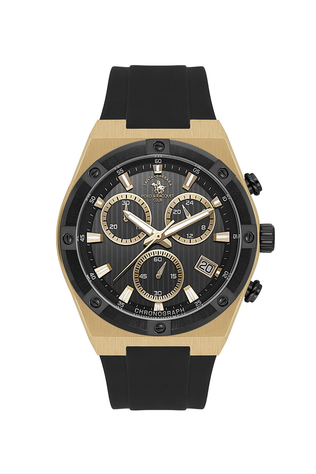 SANTA BARBARA POLO &amp; RACQUET CLUB Quartz VR34B14 Movement Black Dial Analouge Watch For- Gents SB.1.10659-3