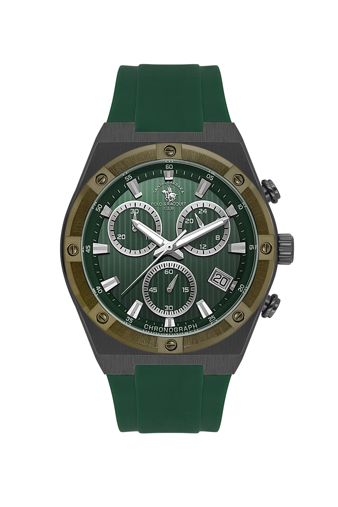 SANTA BARBARA POLO &amp; RACQUET CLUB Quartz VR34B14 Movement Green Dial Analouge Watch For- Gents SB.1.10659-4
