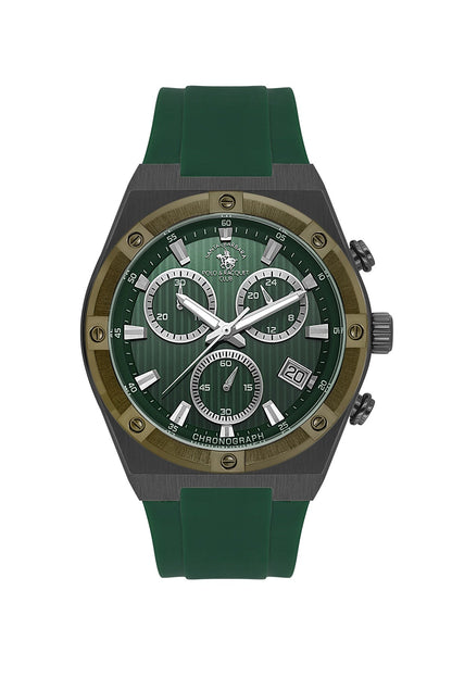 SANTA BARBARA POLO &amp; RACQUET CLUB Quartz VR34B14 Movement Green Dial Analouge Watch For- Gents SB.1.10659-4
