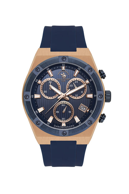 SANTA BARBARA POLO &amp; RACQUET CLUB Quartz VR34B14 Movement Blue Dial Analouge Watch For- Gents SB.1.10659-5