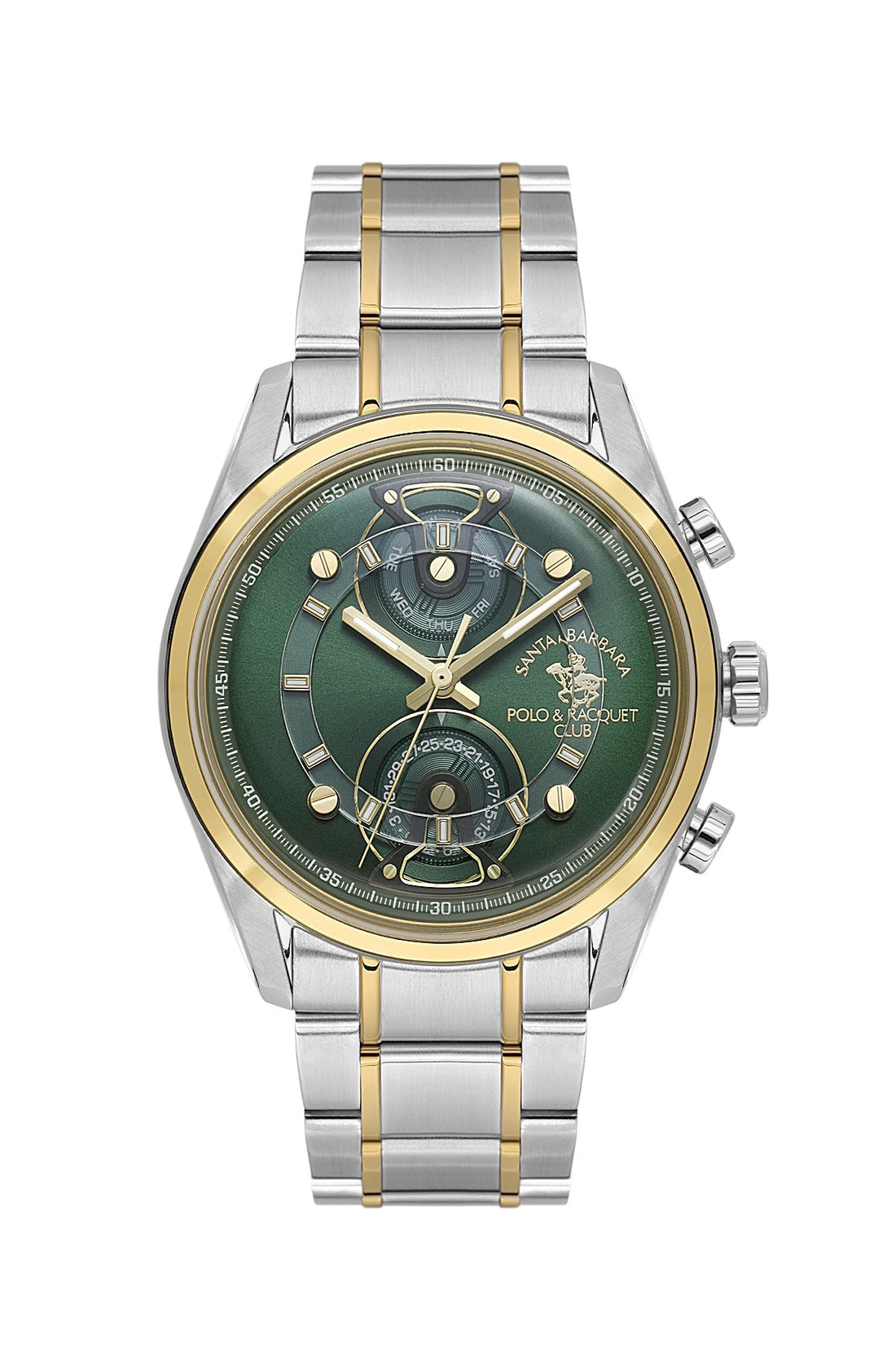 SANTA BARBARA POLO &amp; RACQUET CLUB Quartz VX9PE1 Movement Green Dial Analouge Watch For- Gents SB.1.10666-4