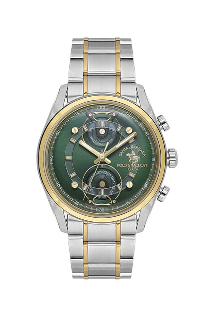 SANTA BARBARA POLO &amp; RACQUET CLUB Quartz VX9PE1 Movement Green Dial Analouge Watch For- Gents SB.1.10666-4