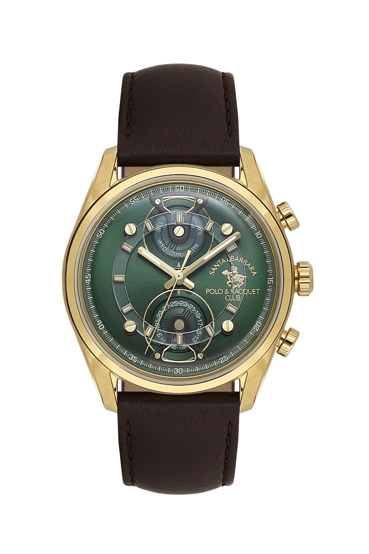 SANTA BARBARA POLO &amp; RACQUET CLUB Quartz VX9PE1 Movement Green Dial Analouge Watch For- Gents SB.1.10667-3