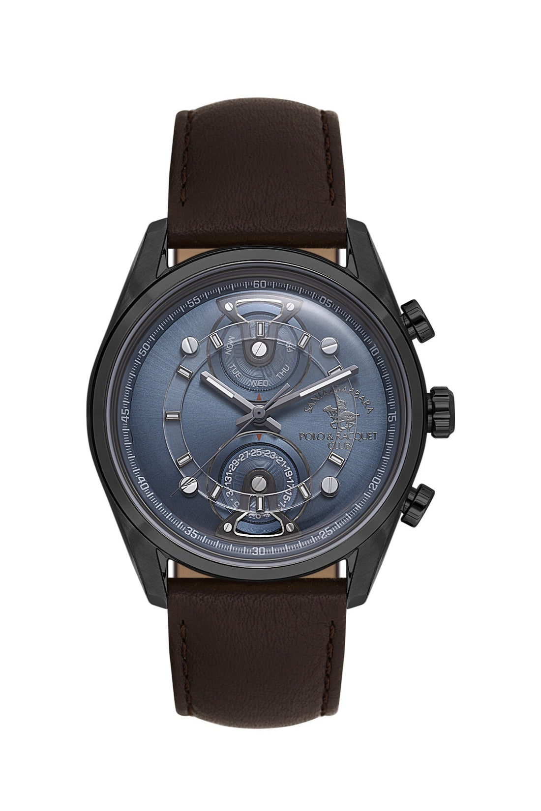 SANTA BARBARA POLO &amp; RACQUET CLUB Quartz VX9PE1 Movement Blue Dial Analouge Watch For- Gents SB.1.10667-4