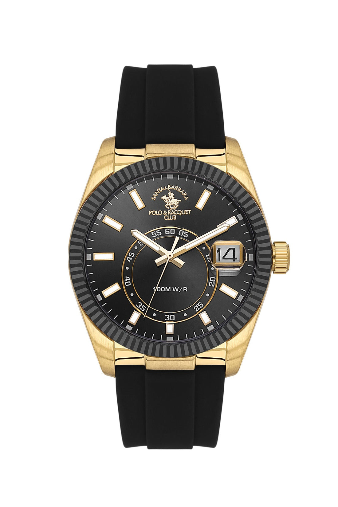 Santa Barbara Polo &amp; Racquet Club  Quartz Black Dial Watch For -  Gents SB.1.10669-3