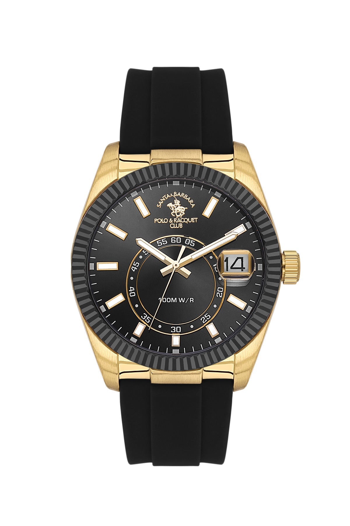 Santa Barbara Polo &amp; Racquet Club  Quartz Black Dial Watch For -  Gents SB.1.10669-3