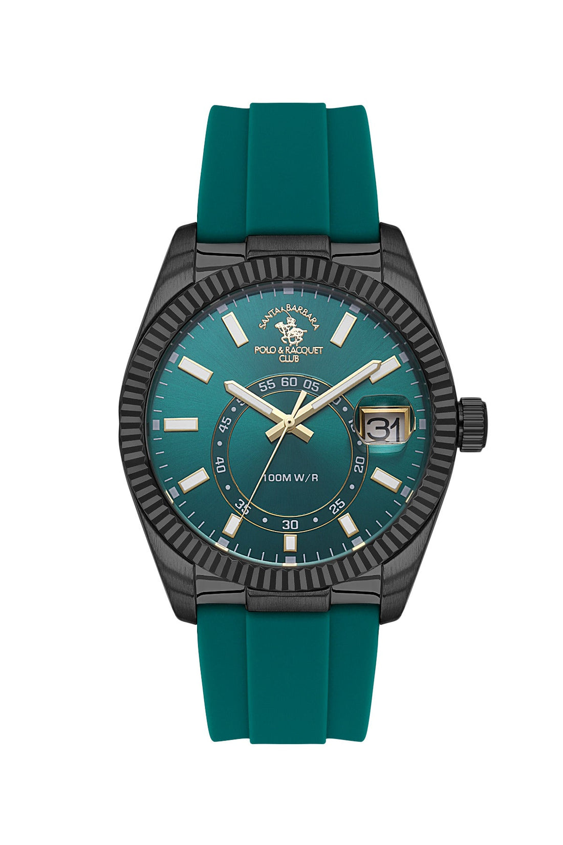 Santa Barbara Polo &amp; Racquet Club  Quartz Green Dial Watch For -  Gents SB.1.10669-5