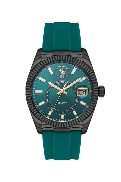 Santa Barbara Polo &amp; Racquet Club  Quartz Green Dial Watch For -  Gents SB.1.10669-5