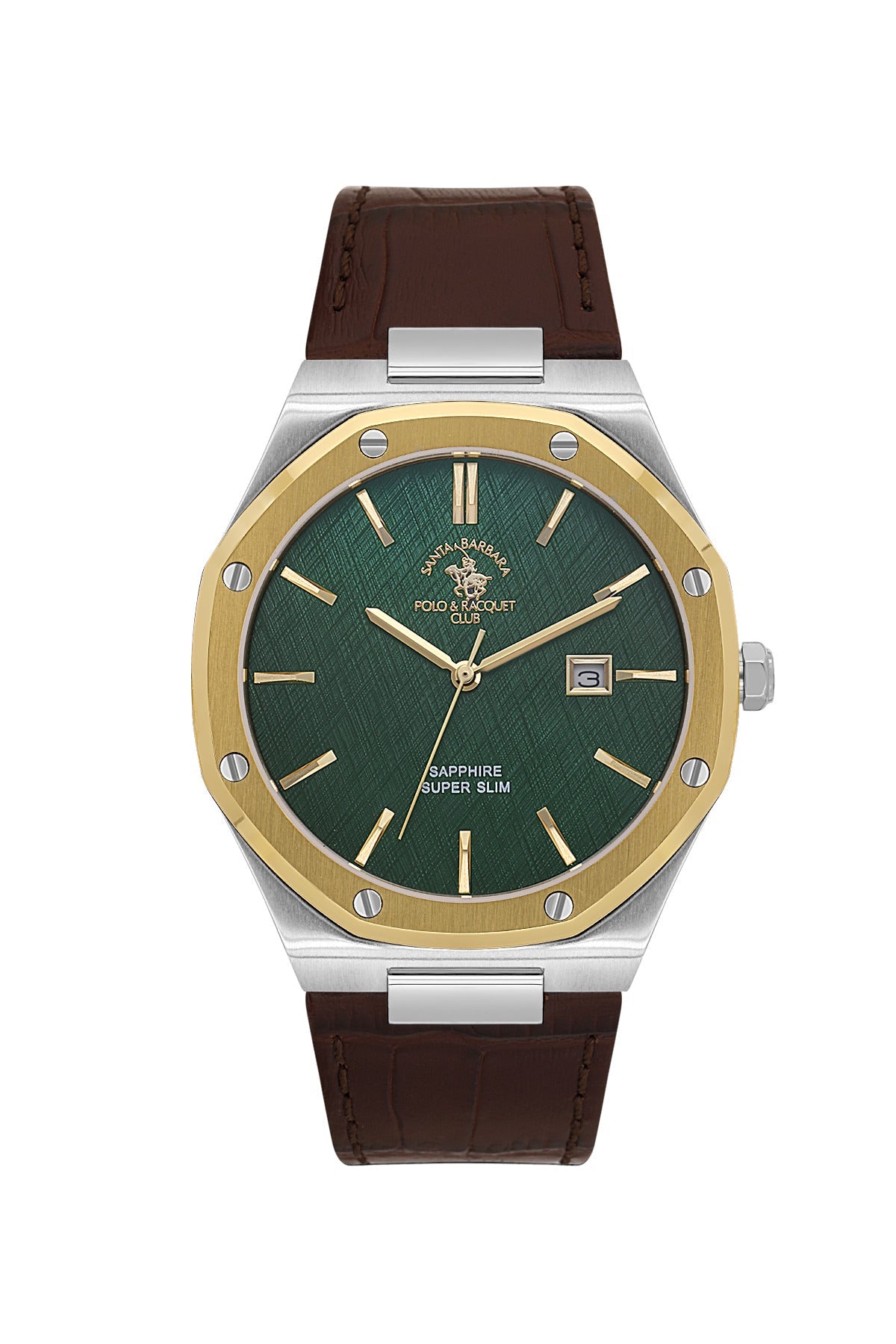 Santa Barbara Polo &amp; Racquet Club  Quartz Green Dial Watch For -  Gents SB.1.10672-4