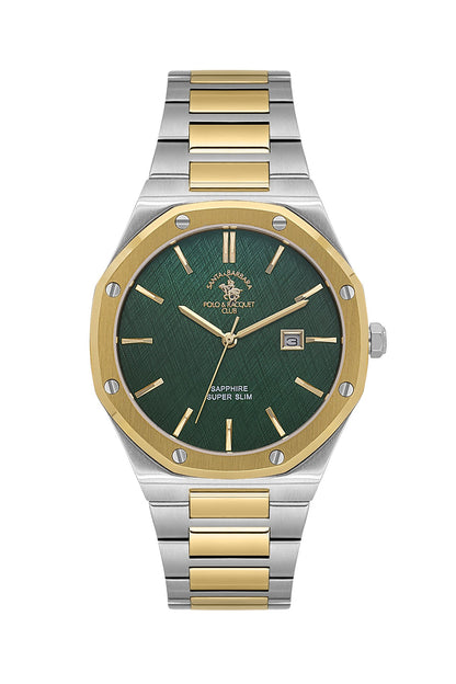 Santa Barbara Polo &amp; Racquet Club  Quartz Green Dial Watch For -  Gents SB.1.10673-5