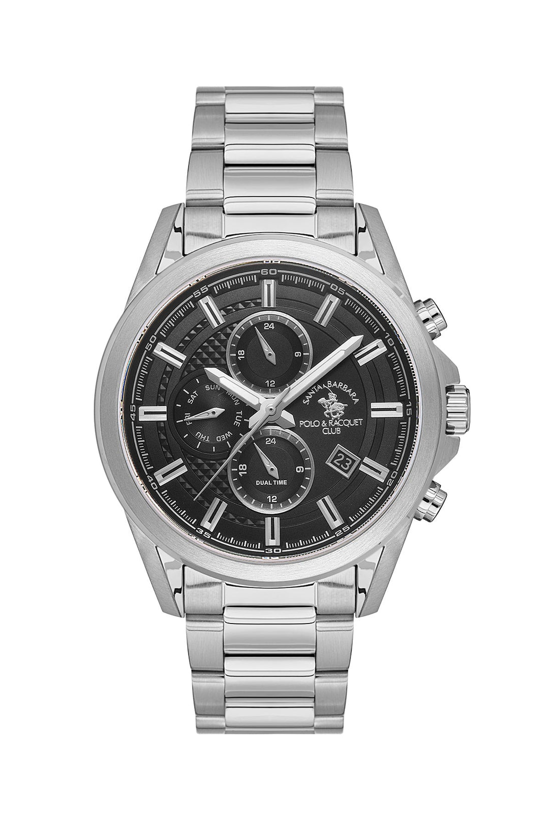 SANTA BARBARA POLO &amp; RACQUET CLUB Quartz JP15-00Y Movement Black Dial Analouge Watch For- Gents SB.1.10675-1