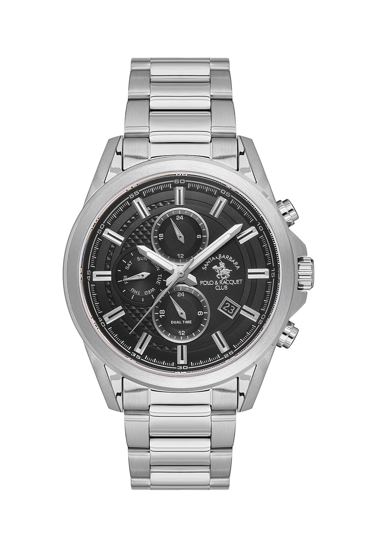 SANTA BARBARA POLO &amp; RACQUET CLUB Quartz JP15-00Y Movement Black Dial Analouge Watch For- Gents SB.1.10675-1