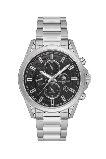 SANTA BARBARA POLO &amp; RACQUET CLUB Quartz JP15-00Y Movement Black Dial Analouge Watch For- Gents SB.1.10675-1