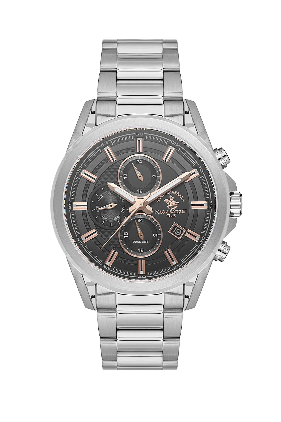 SANTA BARBARA POLO &amp; RACQUET CLUB Quartz JP15-00Y Movement Black Dial Analouge Watch For- Gents SB.1.10675-3