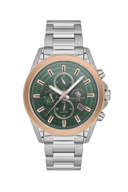 SANTA BARBARA POLO &amp; RACQUET CLUB Quartz JP15-00Y Movement Green Dial Analouge Watch For- Gents SB.1.10675-4