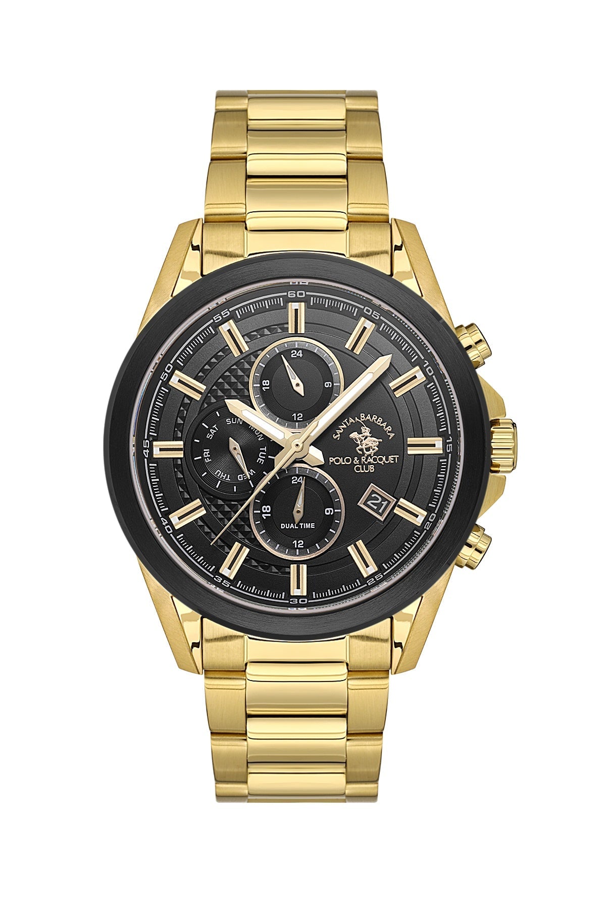 SANTA BARBARA POLO &amp; RACQUET CLUB Quartz JP15-00Y Movement Black Dial Analouge Watch For- Gents SB.1.10675-5