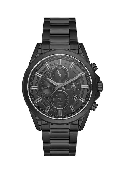 SANTA BARBARA POLO &amp; RACQUET CLUB Quartz JP15-00Y Movement Black Dial Analouge Watch For- Gents SB.1.10675-6