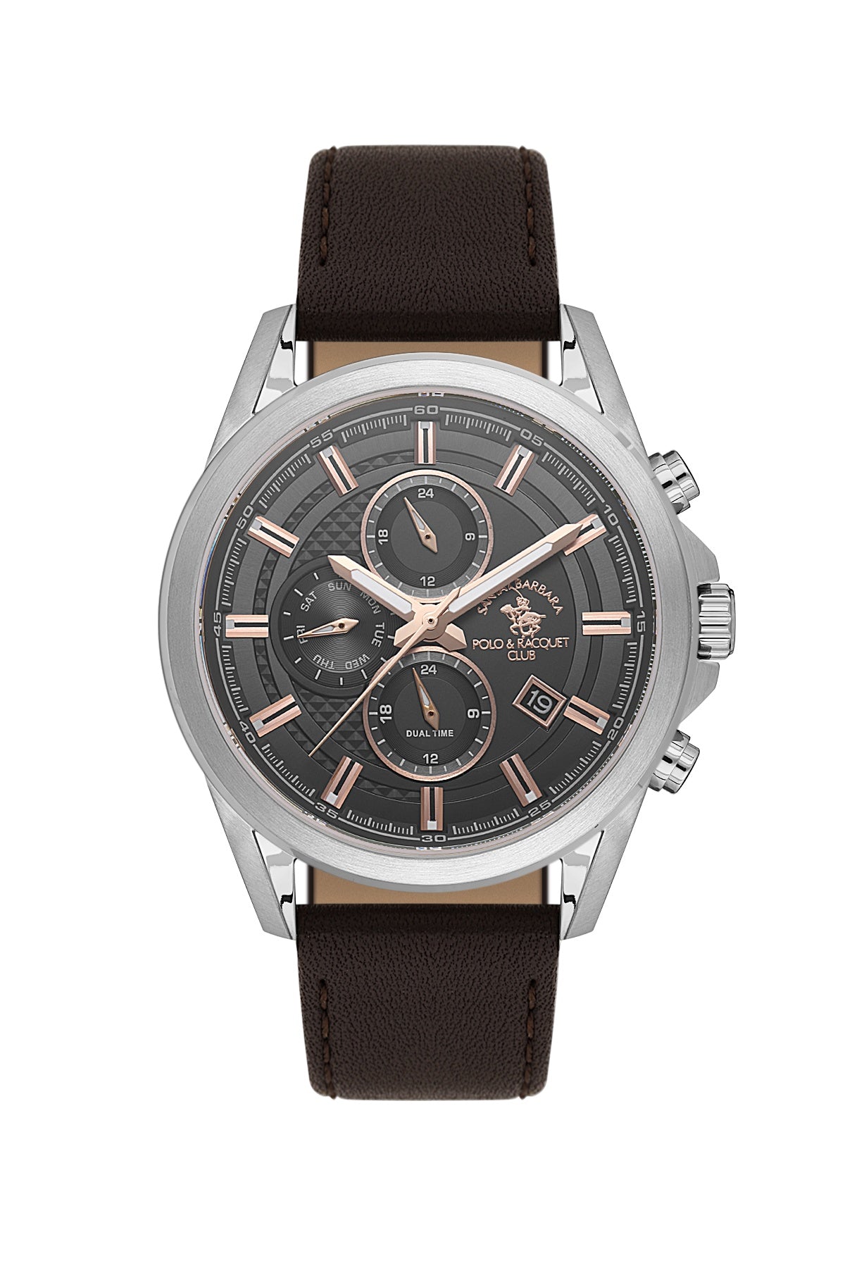 SANTA BARBARA POLO &amp; RACQUET CLUB Quartz JP15-00Y Movement Black Dial Analouge Watch For- Gents SB.1.10676-3