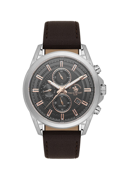 SANTA BARBARA POLO &amp; RACQUET CLUB Quartz JP15-00Y Movement Black Dial Analouge Watch For- Gents SB.1.10676-3