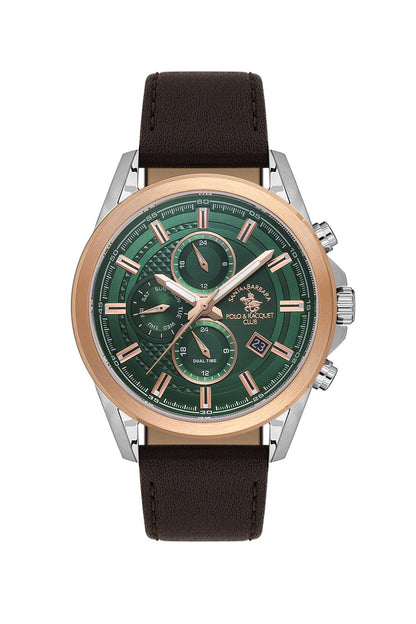 SANTA BARBARA POLO &amp; RACQUET CLUB Quartz JP15-00Y Movement Green Dial Analouge Watch For- Gents SB.1.10676-4