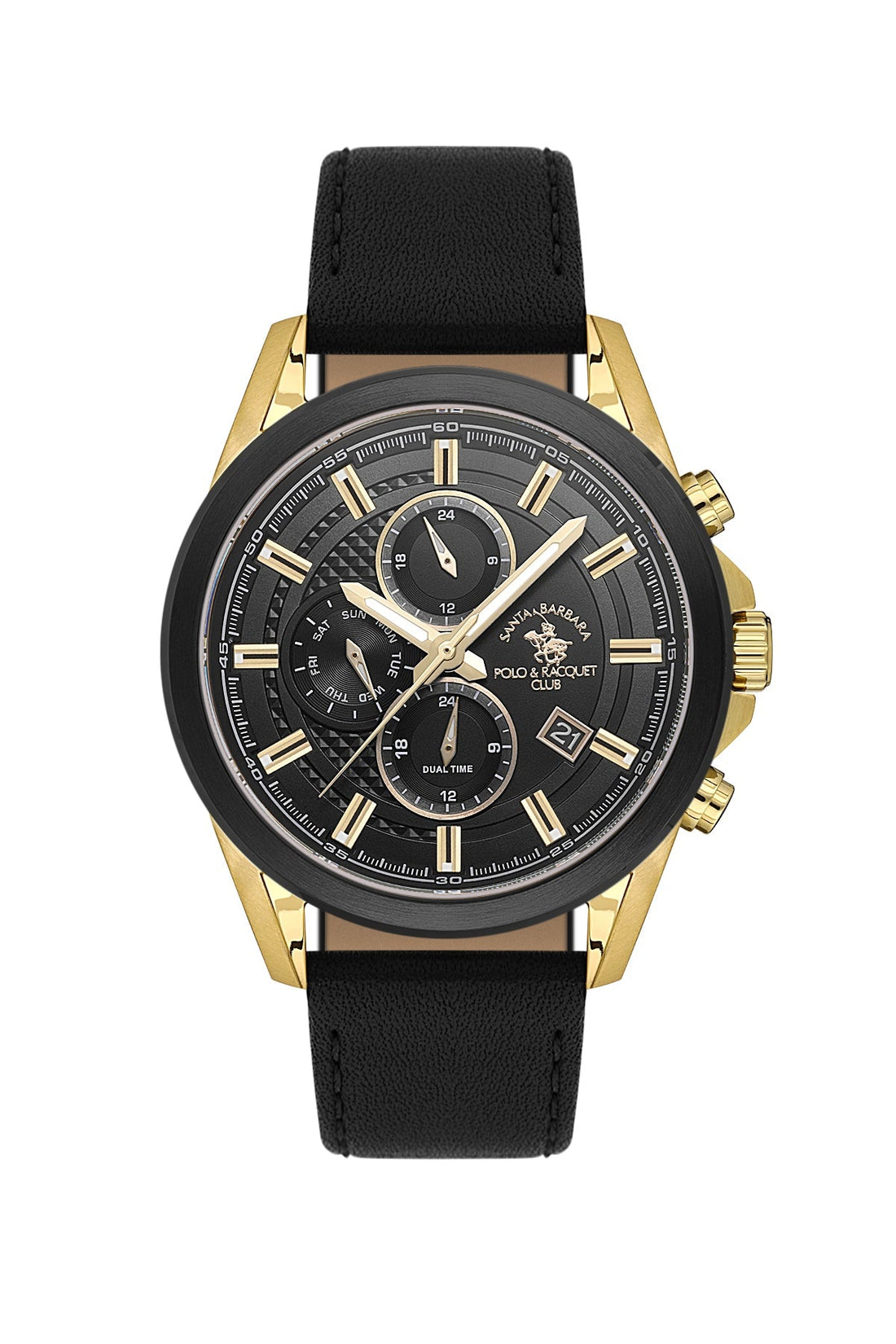 SANTA BARBARA POLO &amp; RACQUET CLUB Quartz JP15-00Y Movement Black Dial Analouge Watch For- Gents SB.1.10676-5