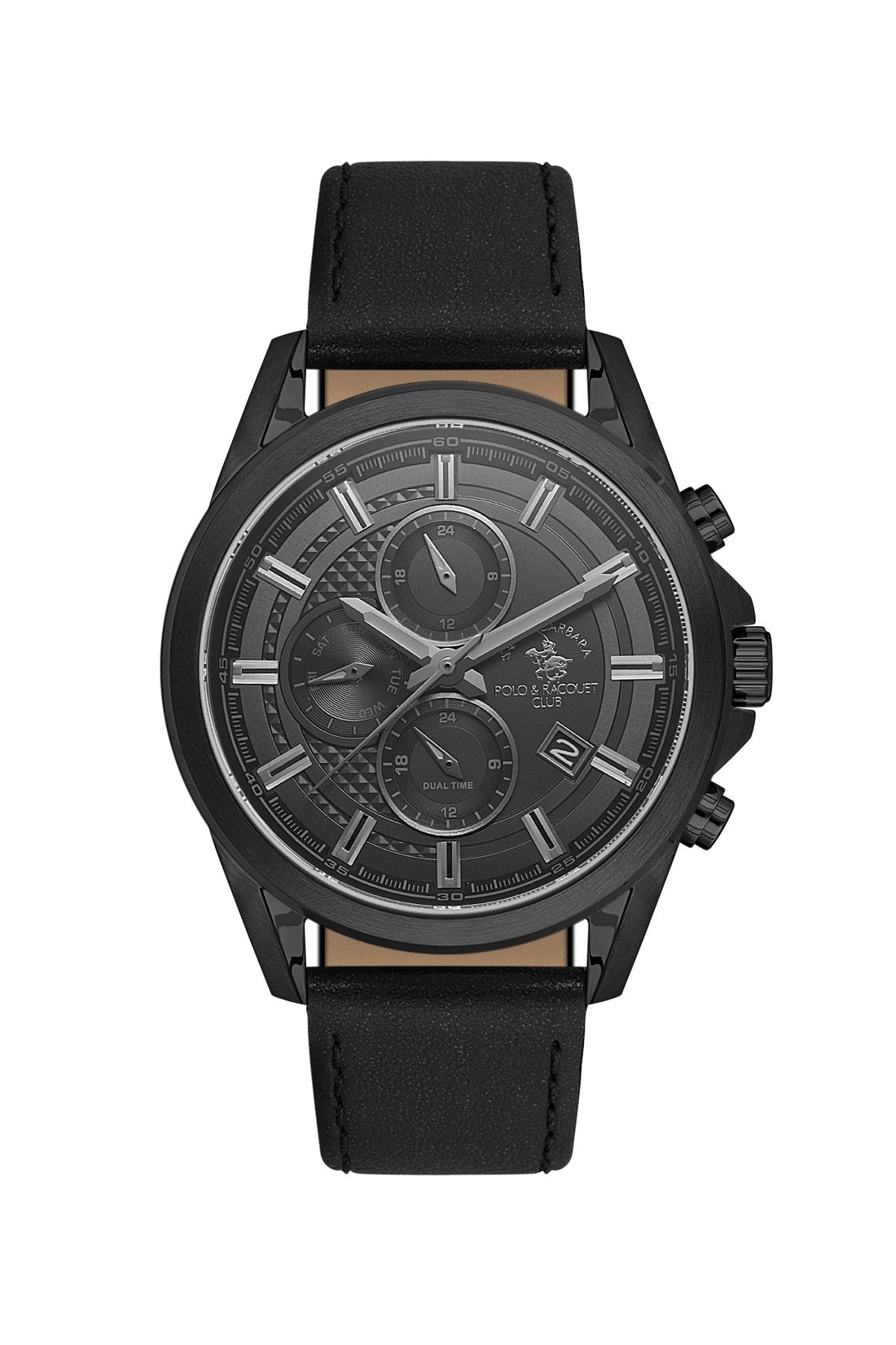 SANTA BARBARA POLO &amp; RACQUET CLUB Quartz JP15-00Y Movement Black Dial Analouge Watch For- Gents SB.1.10676-6