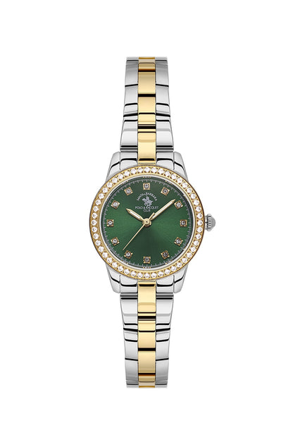 Santa Barbara Polo &amp; racquet Club Quartz  Green Dial Analog Watch For -  Ladies SB.1.10681-5