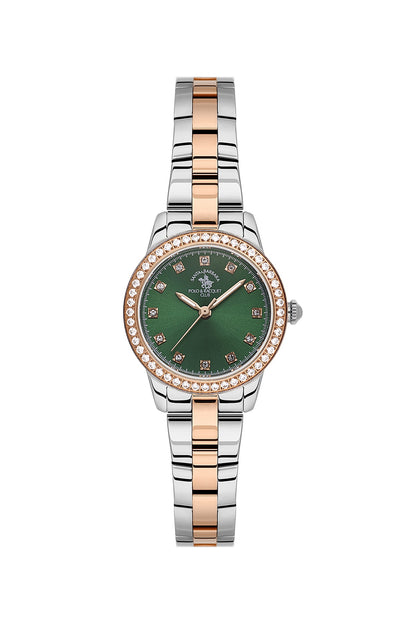 Santa Barbara Polo &amp; racquet Club Quartz  Green Dial Analog Watch For -  Ladies SB.1.10681-8