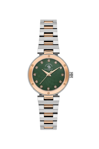 Santa Barbara Polo &amp; racquet Club Quartz  Green Dial Analog Watch For -  Ladies SB.1.10682-8