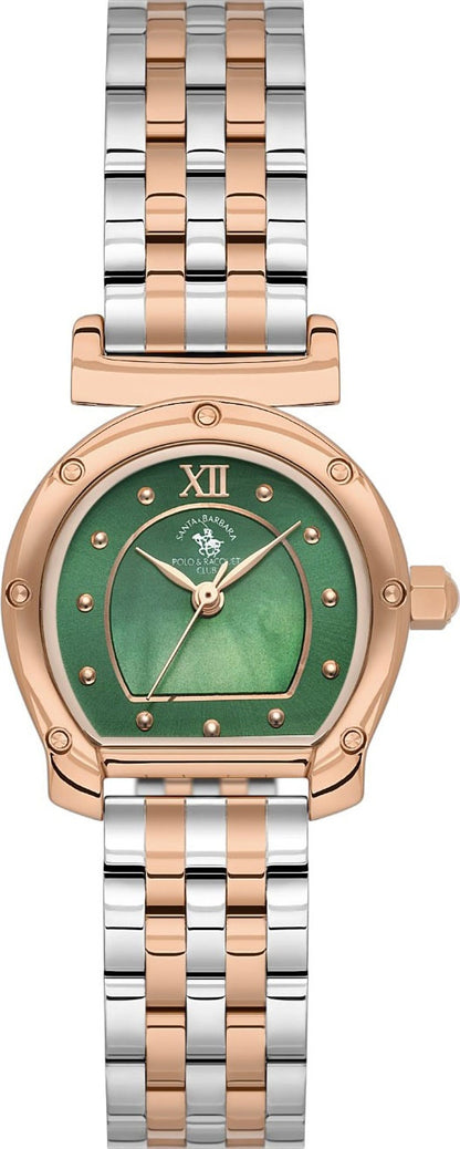 Santa Barbara Polo &amp; Racquet Club Quartz Green Dial Analog Watch For - Ladies SB.1.10683-8