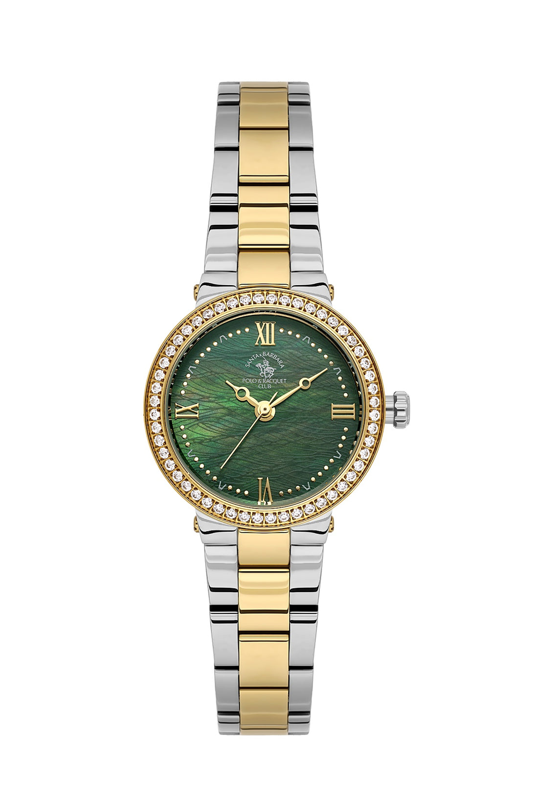 Santa Barbara Polo &amp; Racquet Club Quartz Green Dial Analog Watch For - Ladies SB.1.10685-5