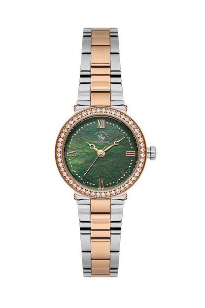 Santa Barbara Polo &amp; Racquet Club Quartz Green Dial Analog Watch For - Ladies SB.1.10685-8