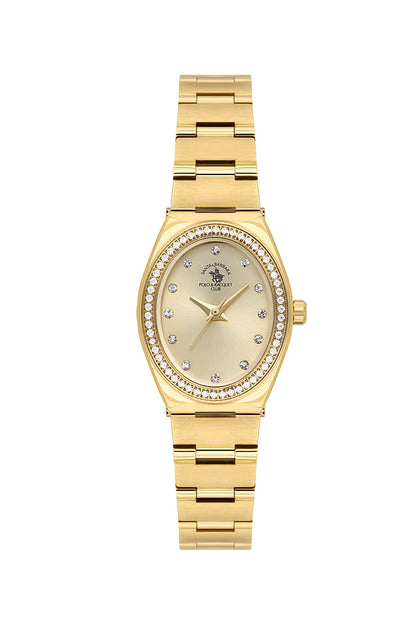 Santa Barbara Polo &amp; Racquet Club Quartz Gold Dial Analog Watch For - Ladies SB.1.10686-3