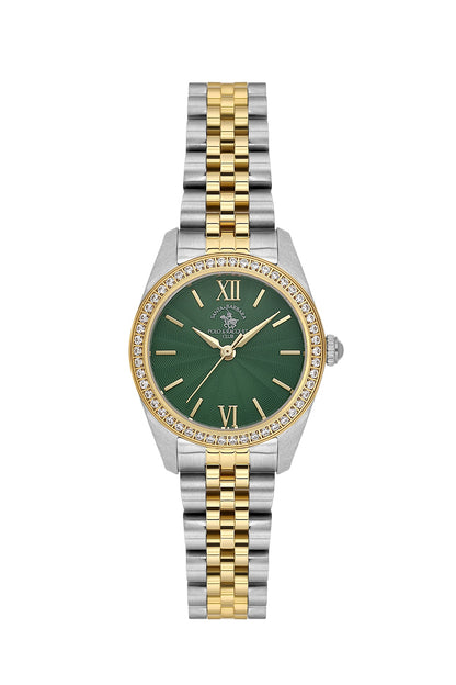 Santa Barbara Polo &amp; Racquet Club Quartz Green Dial Analog Watch For - Ladies SB.1.10687-4