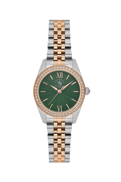 Santa Barbara Polo &amp; Racquet Club Quartz Green Dial Analog Watch For - Ladies SB.1.10687-9