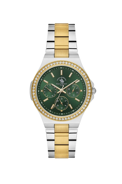 Santa Barbara Polo &amp; racquet Club Quartz  Green Dial Analog Watch For -  Ladies SB.1.10688-4