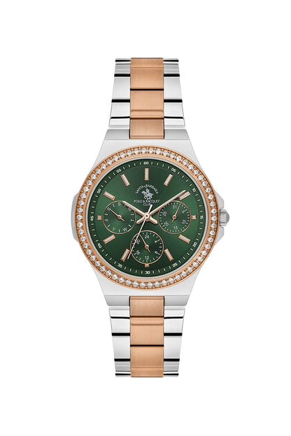 Santa Barbara Polo &amp; racquet Club Quartz  Green Dial Analog Watch For -  Ladies SB.1.10688-7