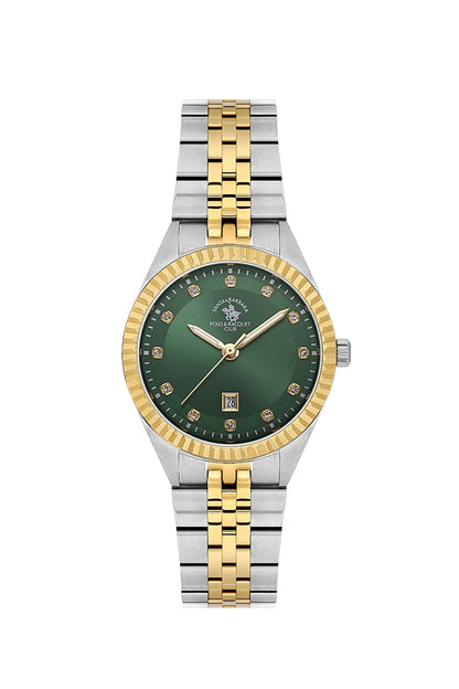 Santa Barbara Polo &amp; racquet Club Quartz  Green Dial Analog Watch For -  Ladies SB.1.10691-5
