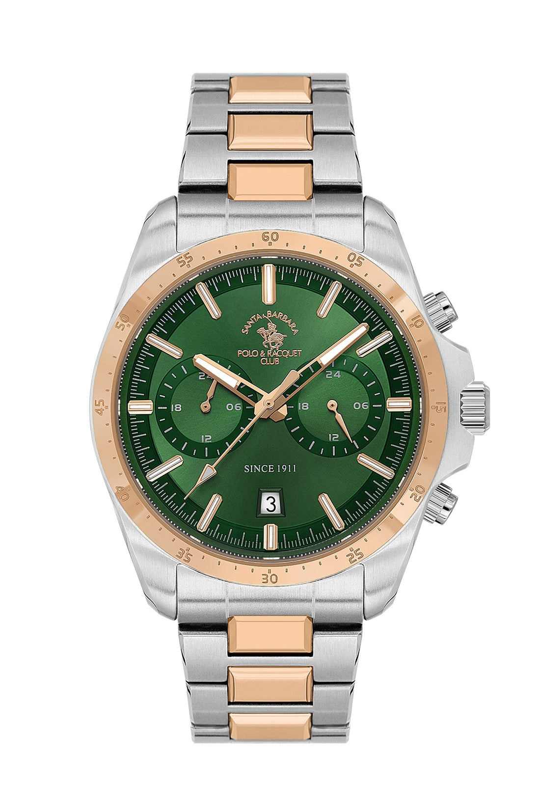 Santa Barbara Polo &amp; Racquet Club Quartz Green Dial Analog Watch For - Gents SB.1.10698-7