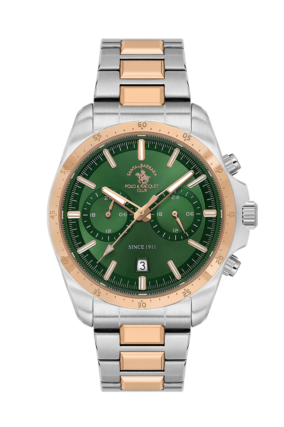 Santa Barbara Polo &amp; Racquet Club Quartz Green Dial Analog Watch For - Gents SB.1.10698-7