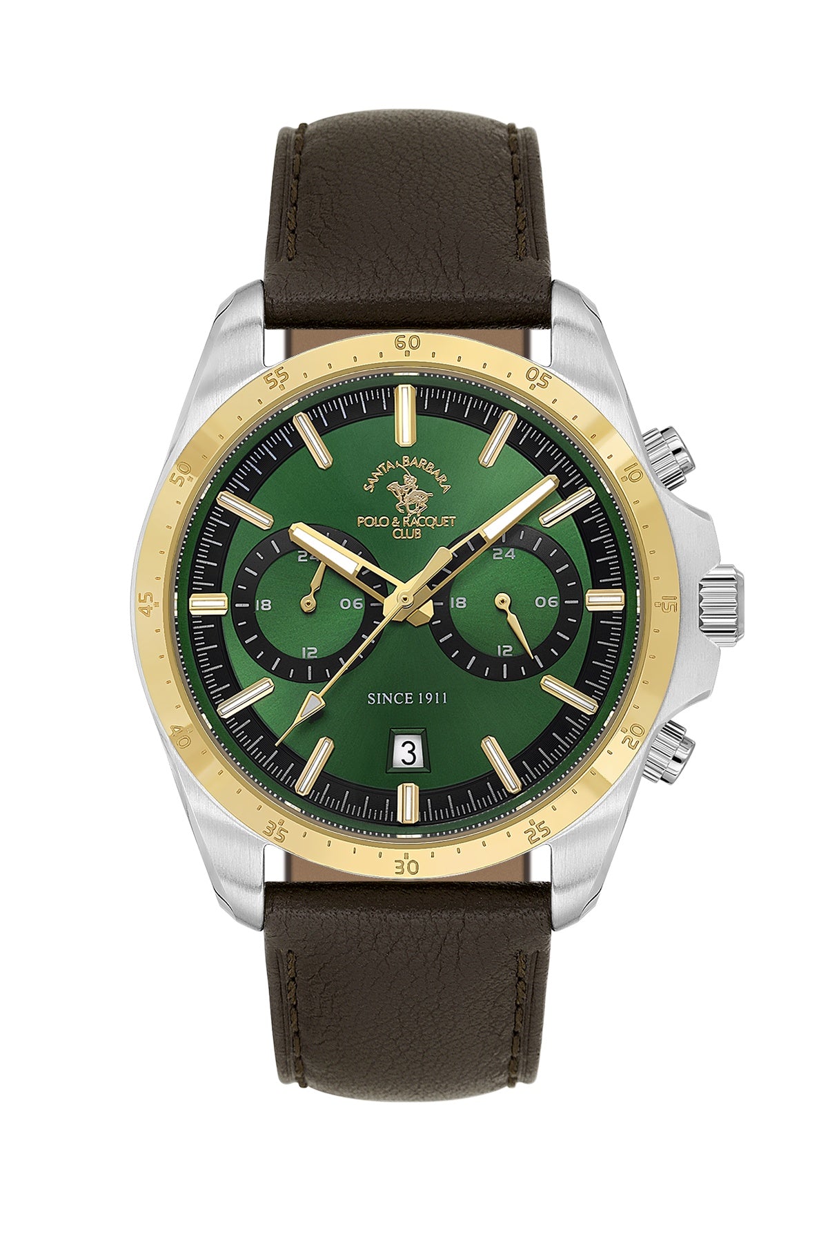 Santa Barbara Polo &amp; Racquet Club Quartz Green Dial Analog Watch For - Gents SB.1.10699-4