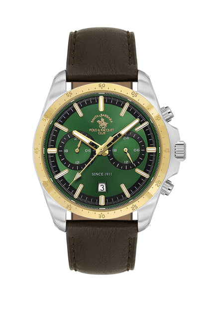 Santa Barbara Polo &amp; Racquet Club Quartz Green Dial Analog Watch For - Gents SB.1.10699-4