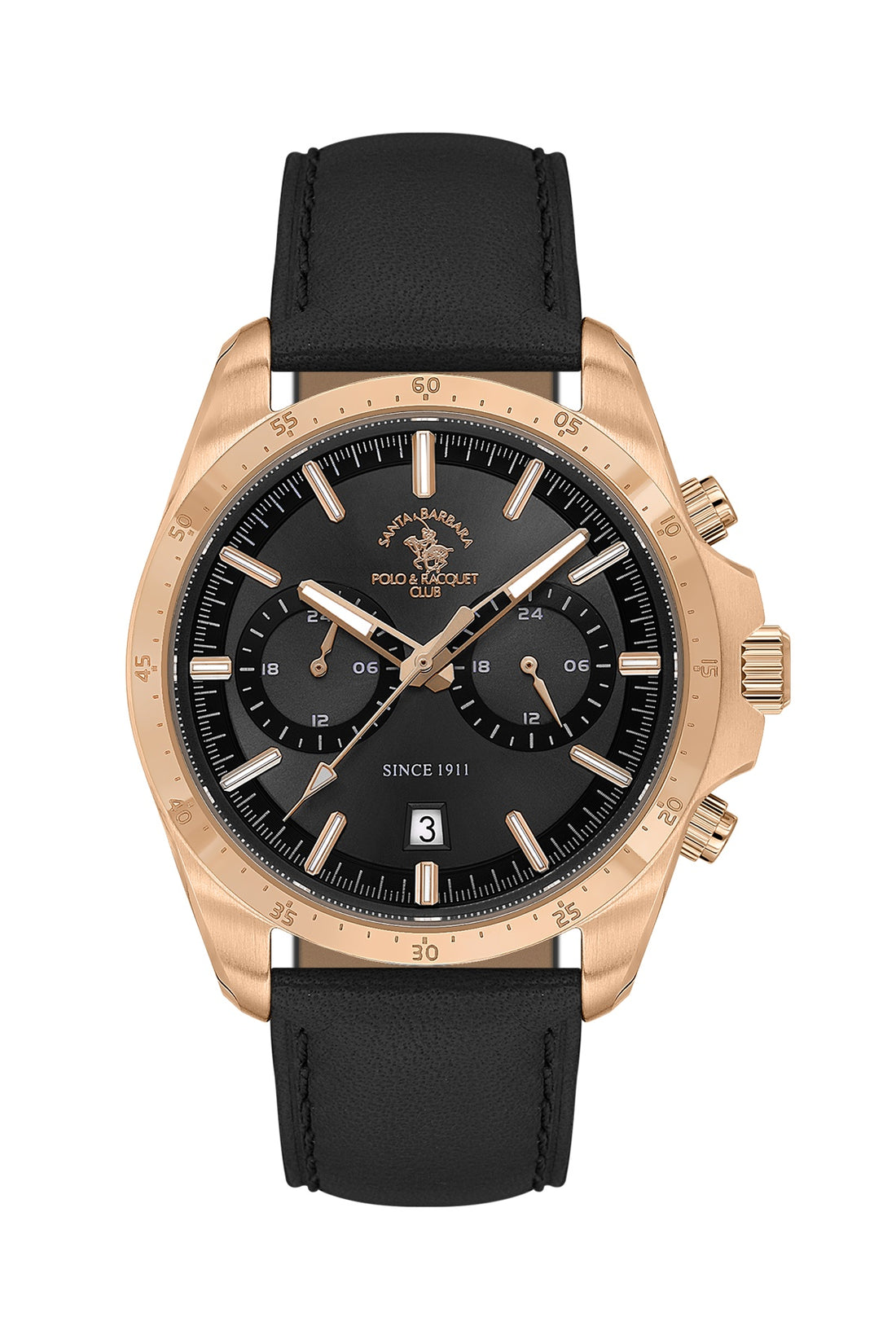 Santa Barbara Polo &amp; Racquet Club Quartz Black Dial Analog Watch For - Gents SB.1.10699-6