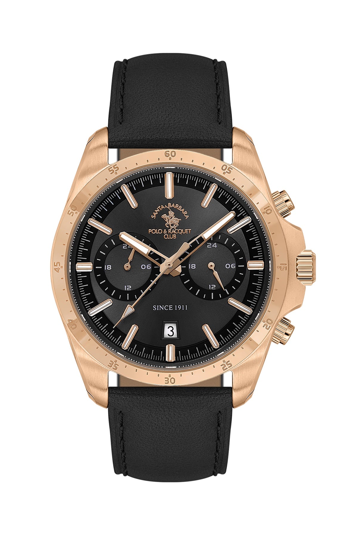 Santa Barbara Polo &amp; Racquet Club Quartz Black Dial Analog Watch For - Gents SB.1.10699-6
