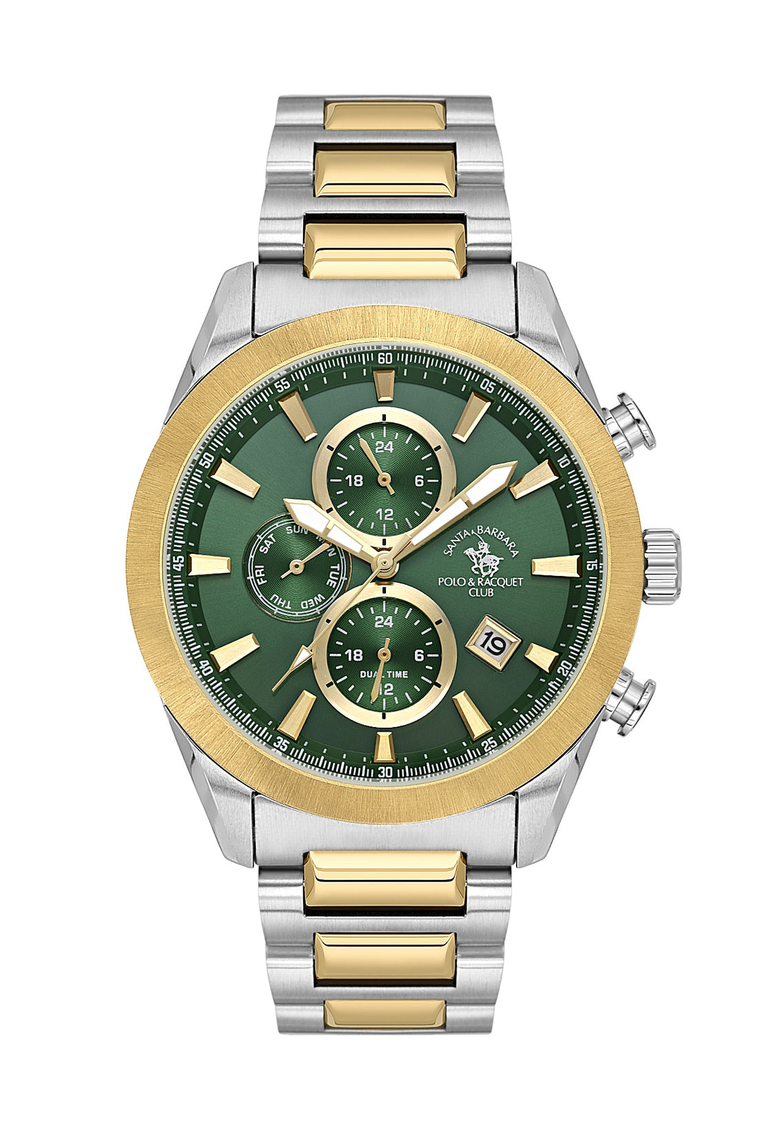 Santa Barbara Polo &amp; Racquet Club Quartz Green Dial Analog Watch For - Gents SB.1.10700-5