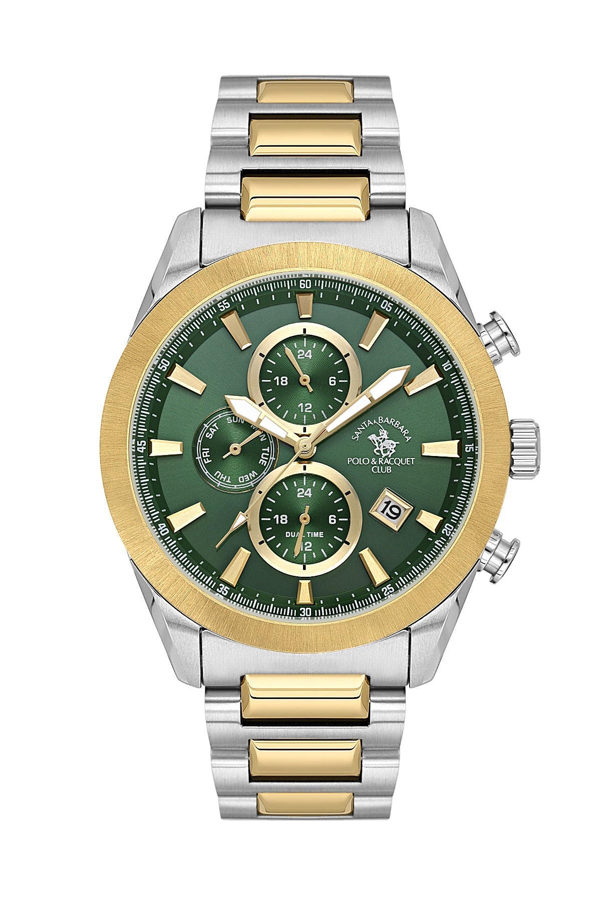 Santa Barbara Polo &amp; Racquet Club Quartz Green Dial Analog Watch For - Gents SB.1.10700-5