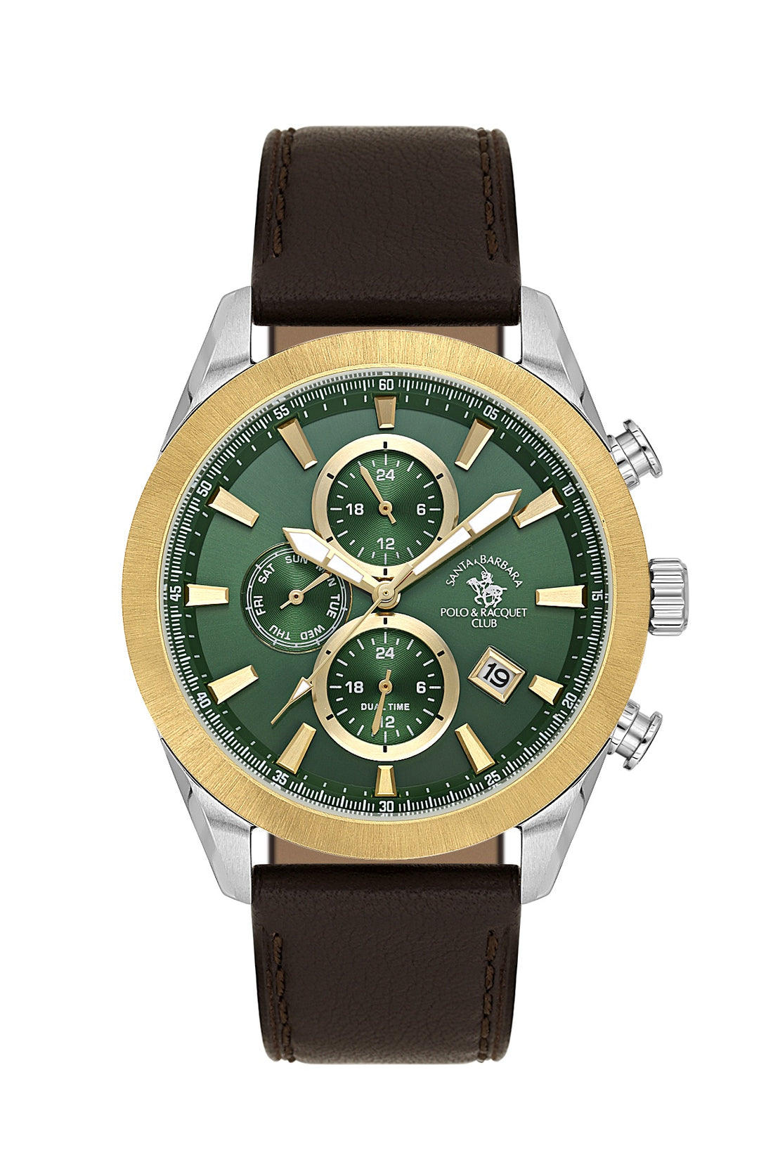Santa Barbara Polo &amp; Racquet Club Quartz Green Dial Analog Watch For - Gents SB.1.10701-3