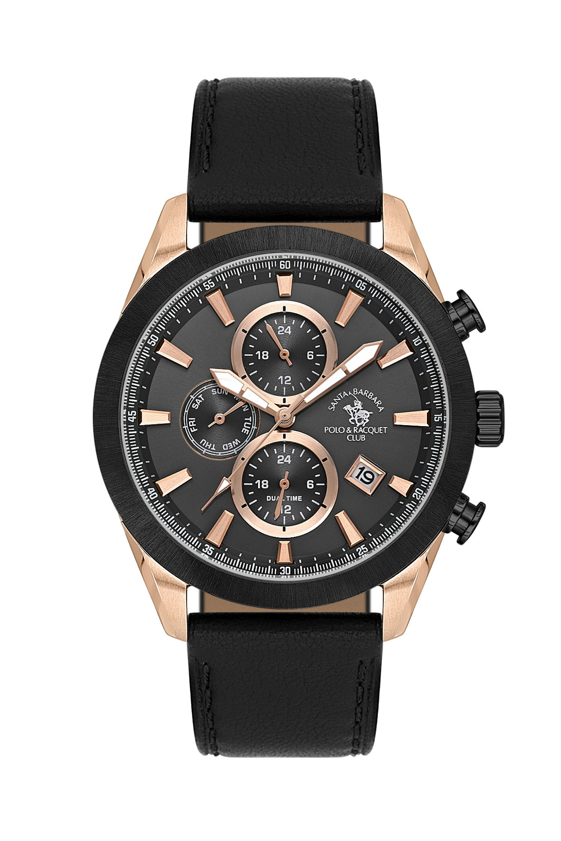 Santa Barbara Polo &amp; Racquet Club Quartz Black Dial Analog Watch For - Gents SB.1.10701-5