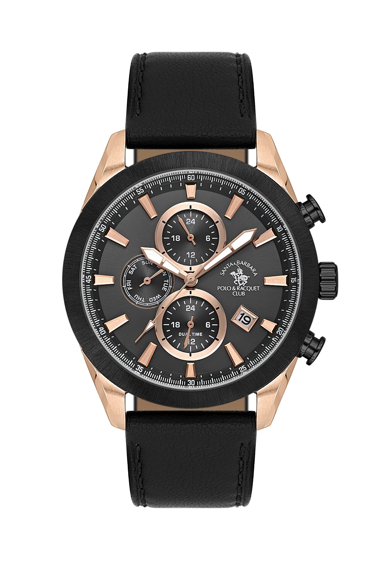 Santa Barbara Polo &amp; Racquet Club Quartz Black Dial Analog Watch For - Gents SB.1.10701-5