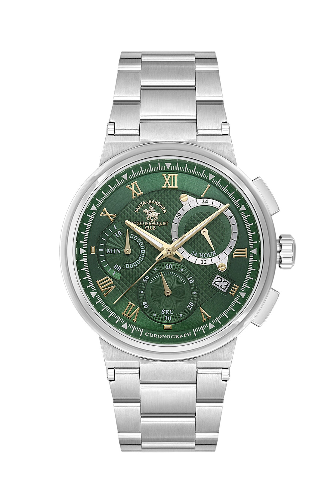 Santa Barbara Polo &amp; Racquet Club Quartz Green Dial Analog Watch For - Gents SB.1.10705-3